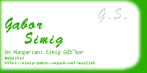 gabor simig business card